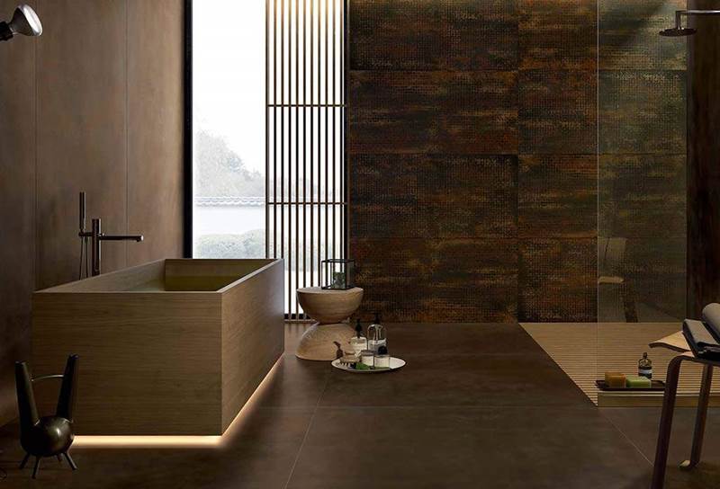 Porcelanicos imitan acero corten