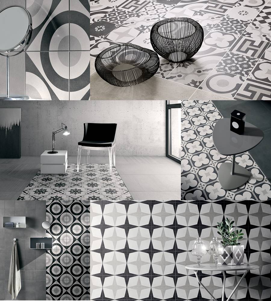 pavimentos porcelanicos baratos, Ceramica Fioranese Serie Cementine Black White