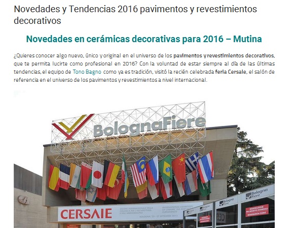 novedades 2016 ceramicas decorativas pavimentos y revestimientos
