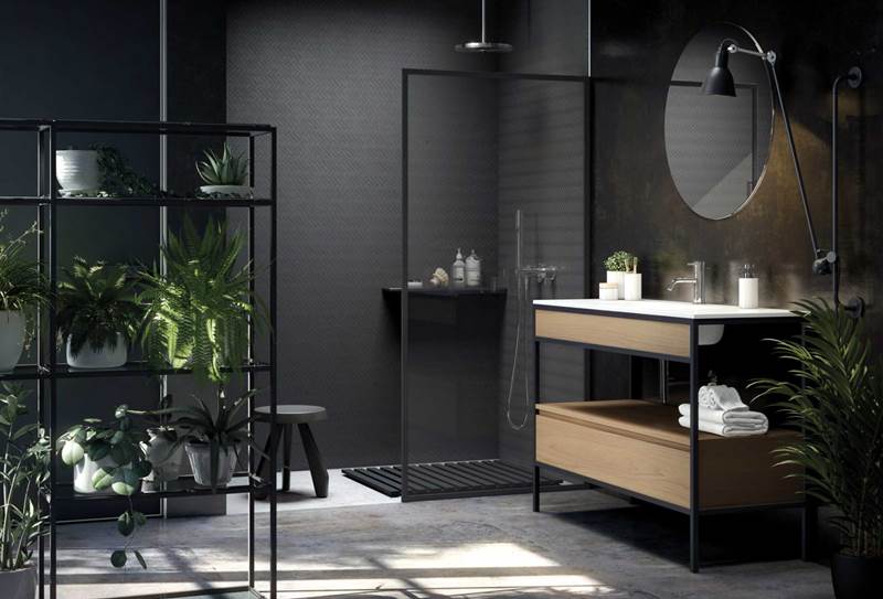tienda de mamparas ducha y baño barcelona, baño estructura metal unibano (1)