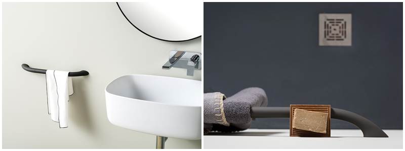 Toallero y barra plegable EVER LifeDesign, toallero para baños discapacitados minusvalidos