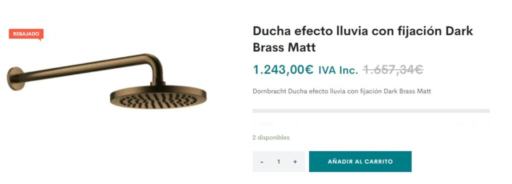 duchas en oferta, rociador de ducha en oferta, duchas dornbracht en oferta